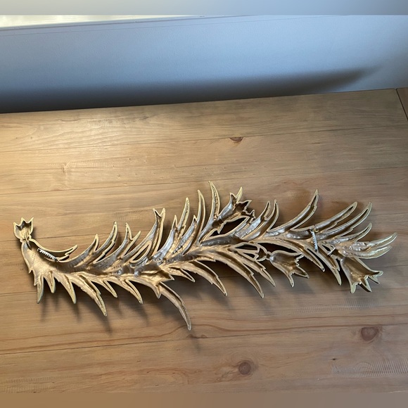 Gorgeous Vintage 1960s Gold Leaf Wall Art Sculpture Decor 42” - Picture 3 of 8